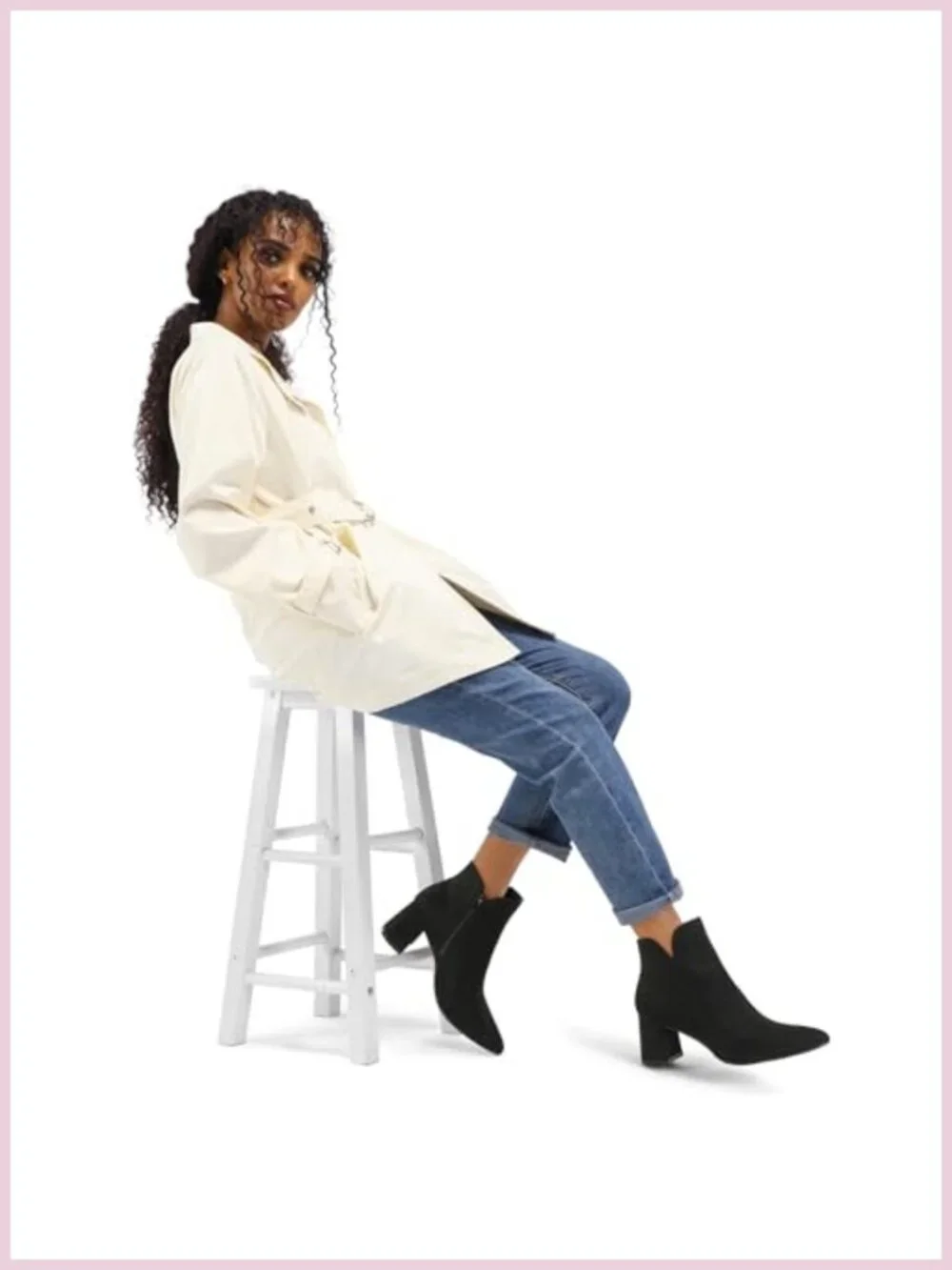 Women's Ankle Boots Chunky Block Heel Pointed Toe Suede Dressy Booties